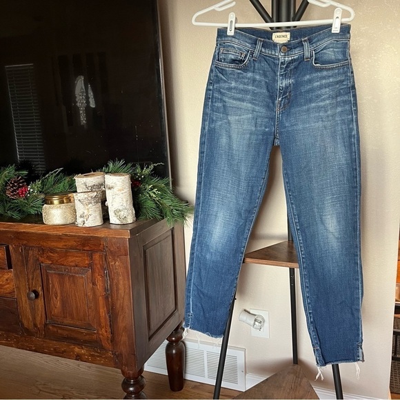 L’AGENCE Nicoline Slim High Rise Diamond Wash Jeans - Size 27 - Picture 1 of 10